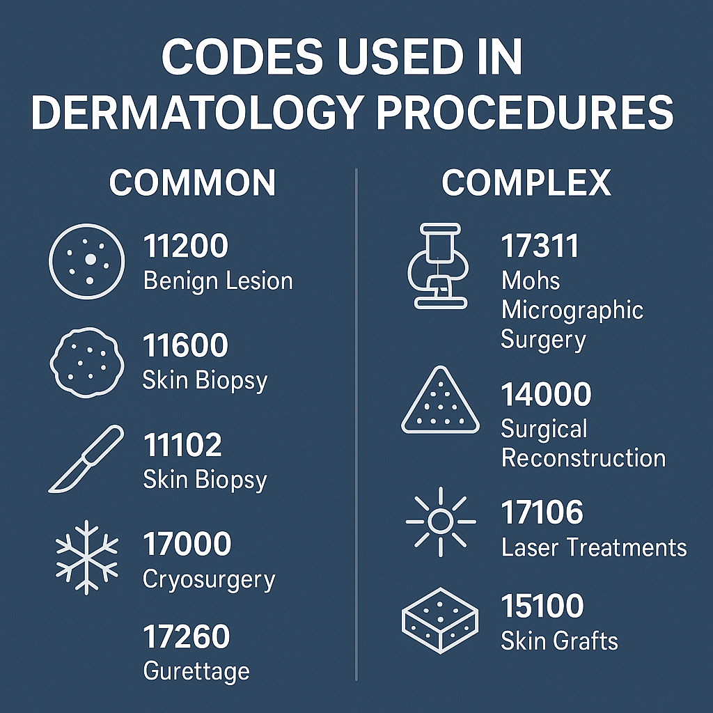 Codigos en Procedimientos Dermatologos