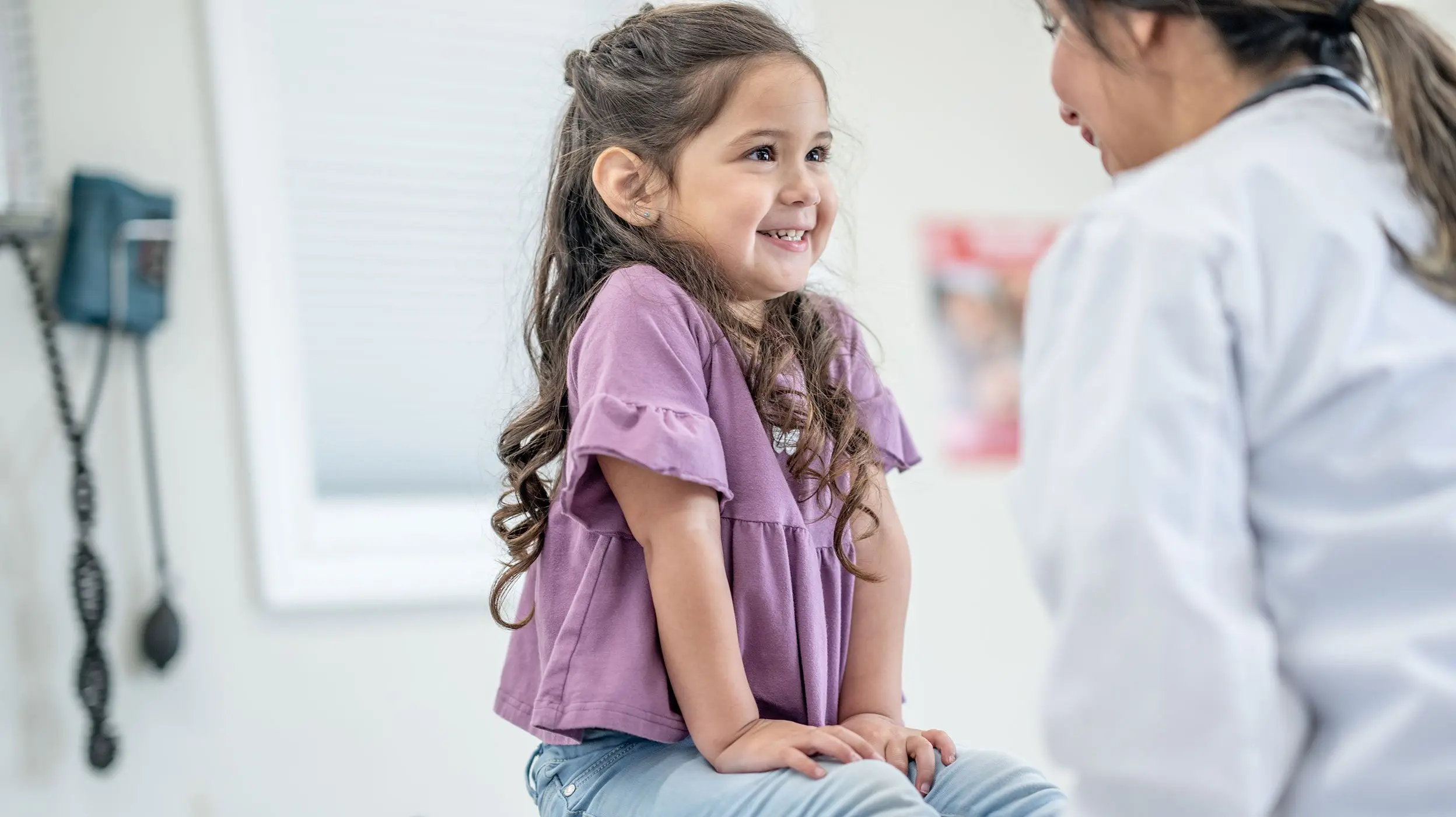 little girl at pediatric visit